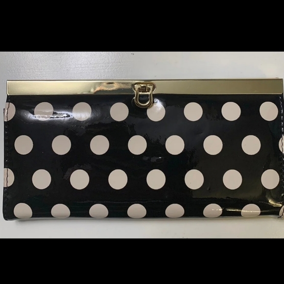 Apt 9Black and White Polka Dot Wallet/ Clutch - Picture 1 of 6